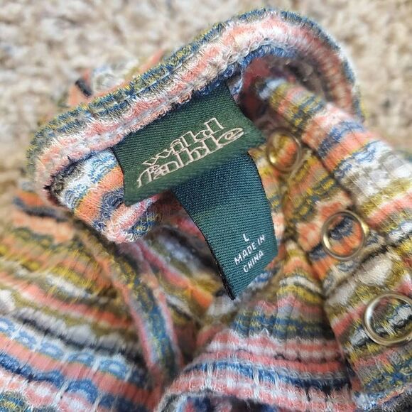 Wild Fable Multicolor Stripe Henley Tank Bodysuit Large - Picture 9 of 9